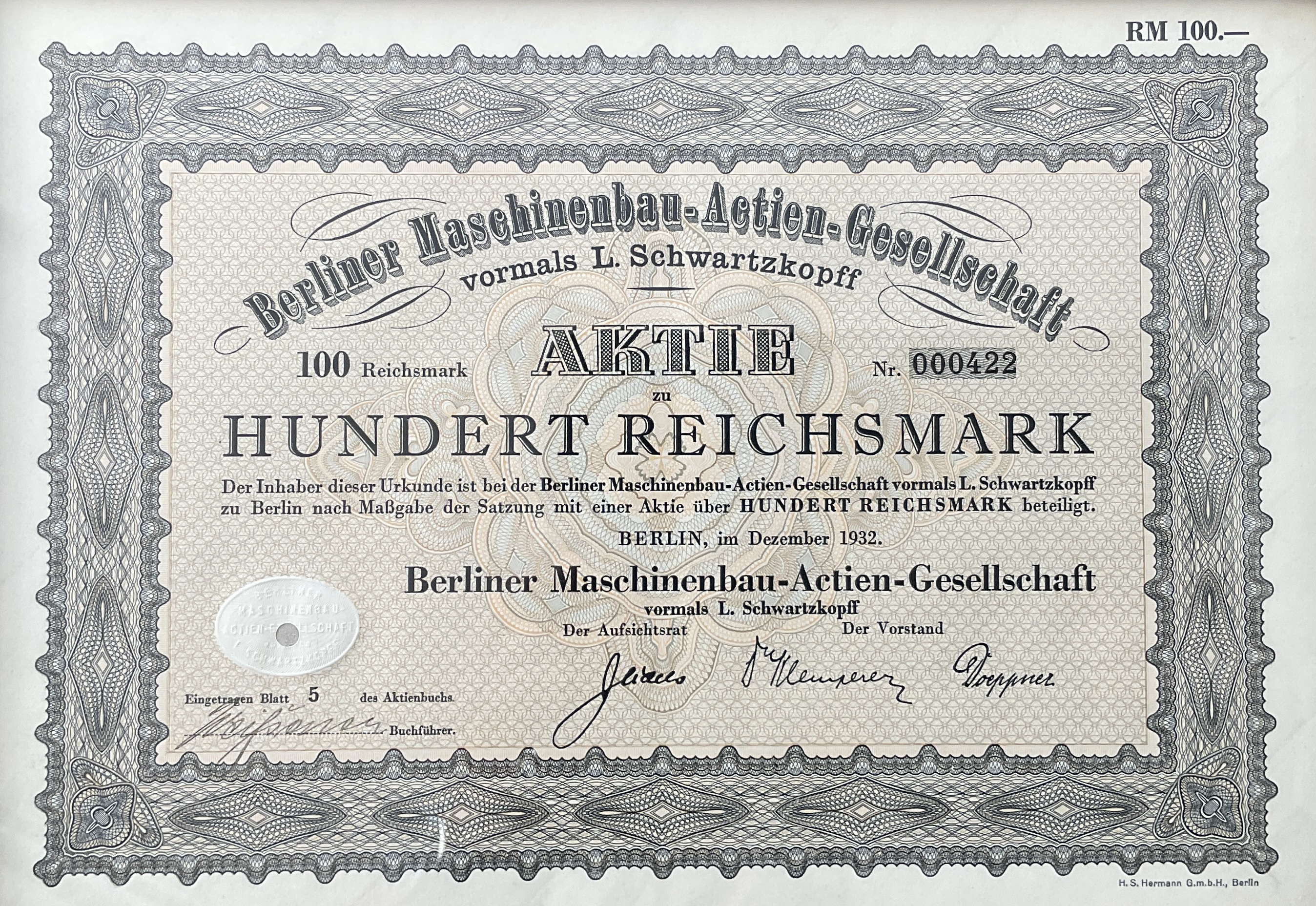 Akcie - Berlin 1932
