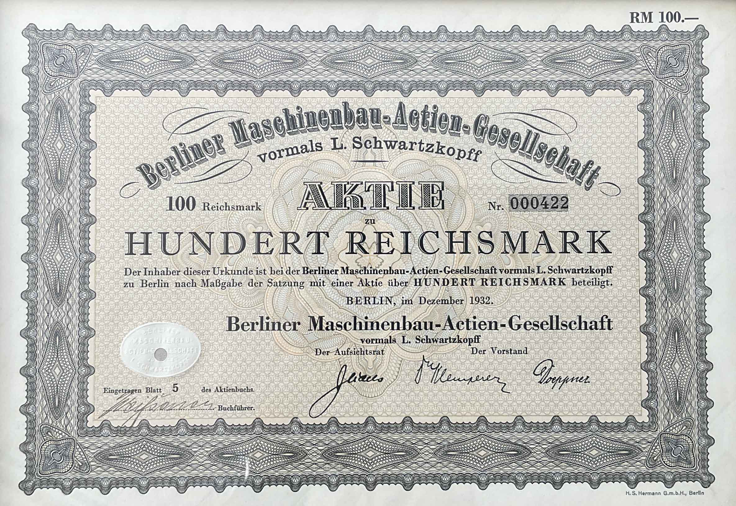 Akcie - Berlin 1932